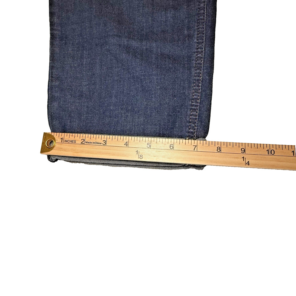Vintage America Blues Boyfriend Jeans Women 16/33 Dark Wash Cuffed Stretch - Picture 8 of 8